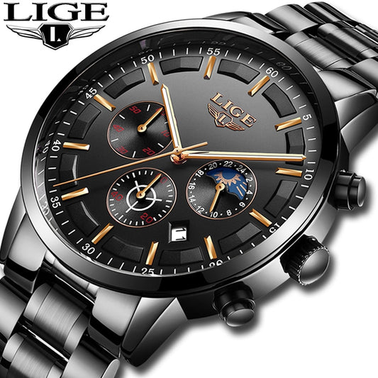 Montre LIGE : Montre Sport horloge à Quartz, montre étanche.