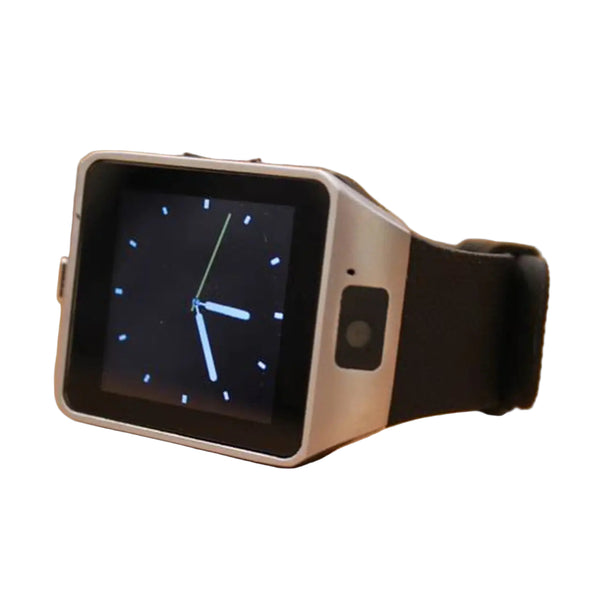 Smartwatch with Camera & Silver Frame | Modern Black Strap Design