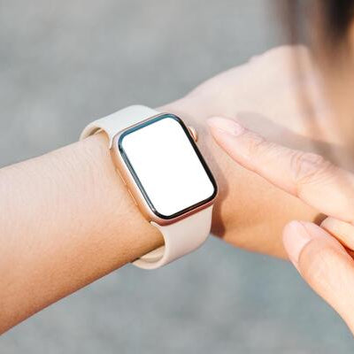 Smartwatch with White Strap | Elegant Touchscreen Design