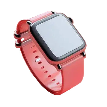 Smartwatch with Transparent Pink Strap | Stylish Square Display