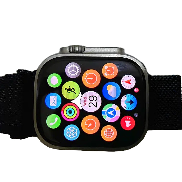 Smartwatch with Silver Frame & Black Mesh Strap | Colorful Touch Display