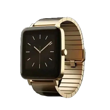 Gold Smartwatch | Elegant Square Dial & Metal Strap